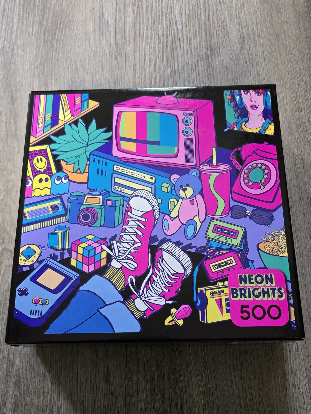 Neon Brights 500-Piece Puzzle - Retro Pop Rose Art